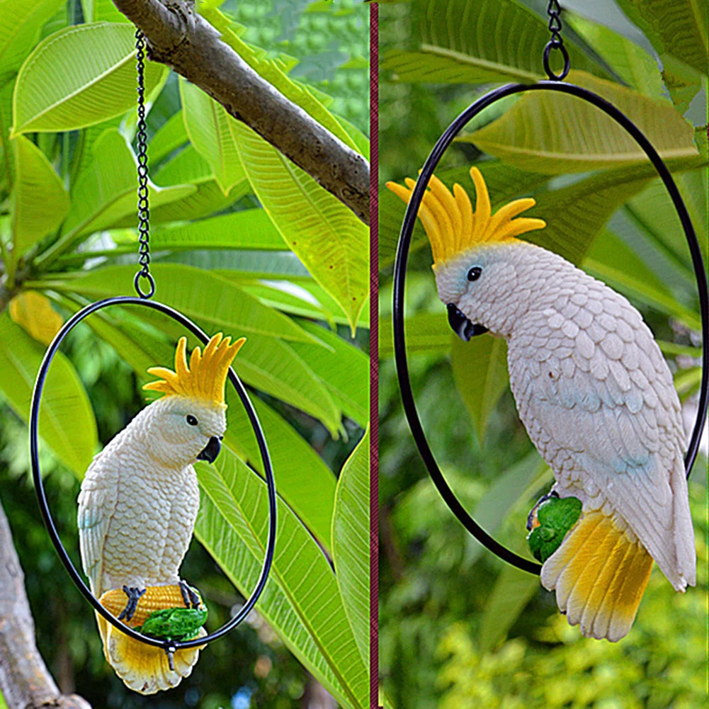Смола Реалистичное моделирование искусственный попугай микро пейзаж Сад Патио декоративные свадебные украшения ремесла