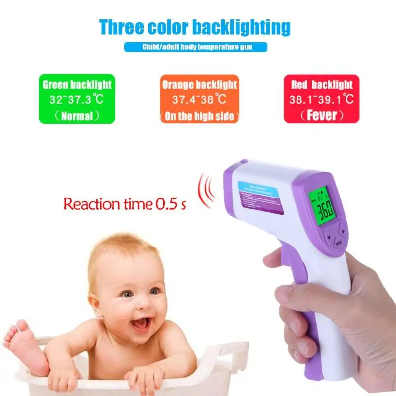 Infant Baby Body Thermometer Child Portable Infrared Thermometers Non-contact LCD Digital Temperature Measurement Tool Handheld