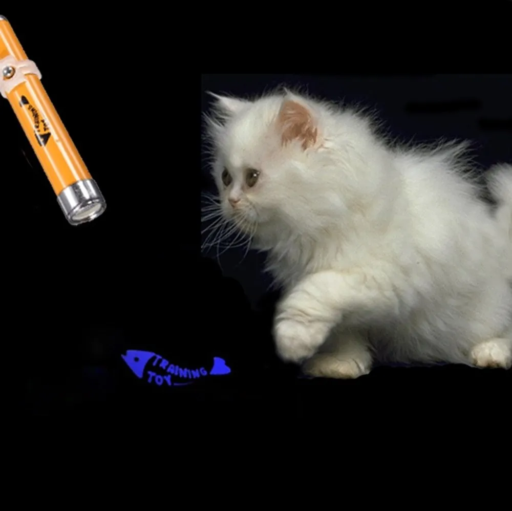 Лучшее качество Pet Play забавная игрушечная кошка светодиодная лазерная указка ручка с яркой рыбой анимация
