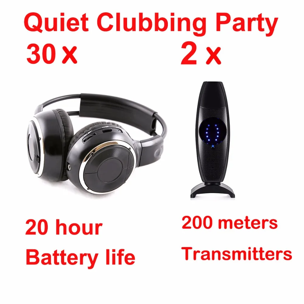 Профессиональные тихие Clubbing Party silent disco складные наушники в комплекте (30
