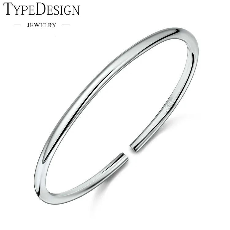 

Simple High Smooth Surface Simple Style 925 anillos Silver Female Adjustable Bangles Jewelry Promotion Gift Drop Shipping
