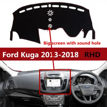 

TAIJS car dashboard cover for Ford Kuga big screen with sound hole 2013-2018 Auto dashboard mat for Ford Kuga right hand drive