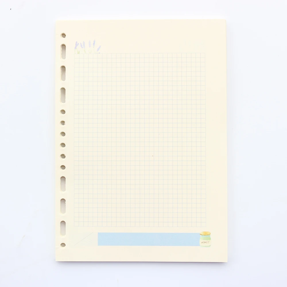 Милый мультфильм Биндер спираль записная книжка перезаправка Замена внутренний бумажный сердечник, 9 видов: пустая, сетка, точки, ежедневный еженедельник A5A6 - Цвет: grid