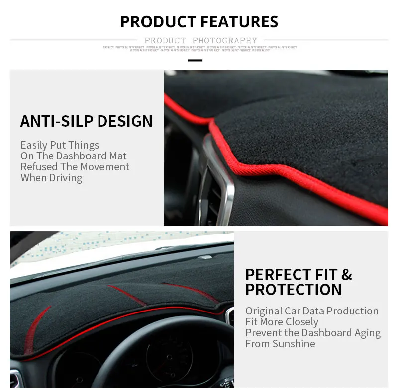 For LHD KIA RIO K2 2017 Car Dashboard Mat Covers Mats Pad Auto Shade Cushion Cars Interior Protector Platform Carpet Accessories (4)