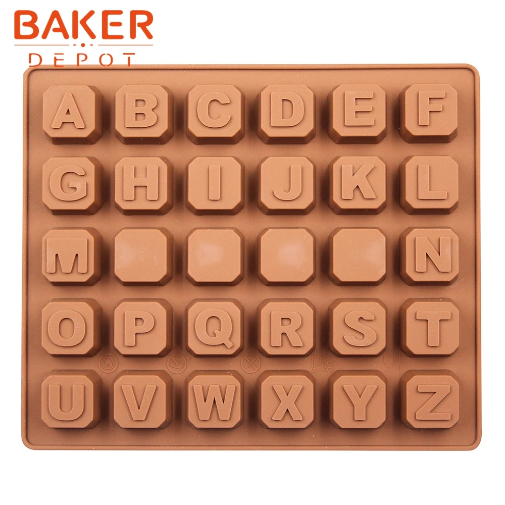 

silicone mold of 26 letters + 4 spaces chocolate mold ice cube mold cake baking mould SICM-020-5