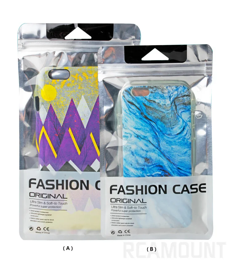 200 pcs Retail Plastic Packaging Bag for Cell Phone Case for iPhone 7 7