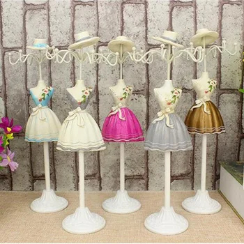 

Hot European Mini Gown Metal Jewelry Display Mannequins Stands Necklace Showing Rack Earring Hanging Holder Bracelet Shelf ZAKKA