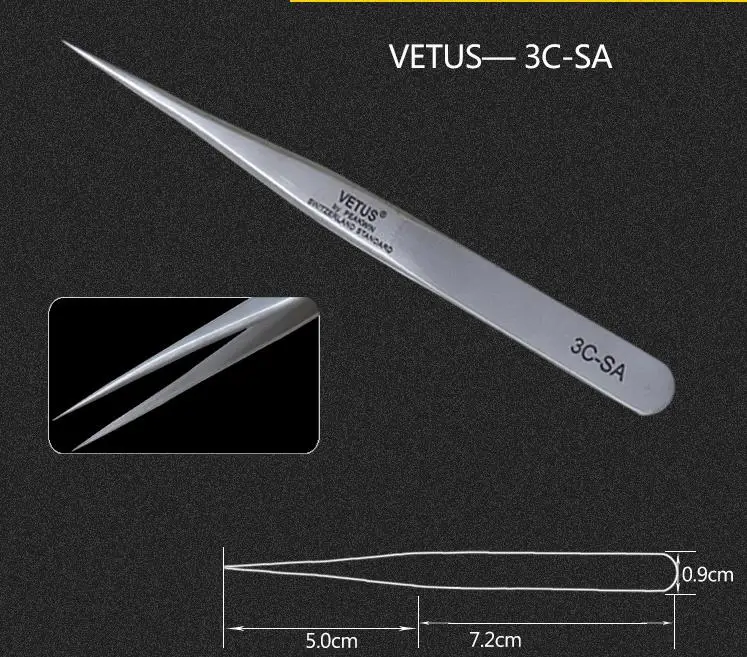 VETUS Пинцет для ресниц и бровей 3D/6D объем накладных ресниц для наращивания сверхтонких ресниц Пинцет для наращивания ресниц инструменты для макияжа глаз - Цвет: 3C-SA