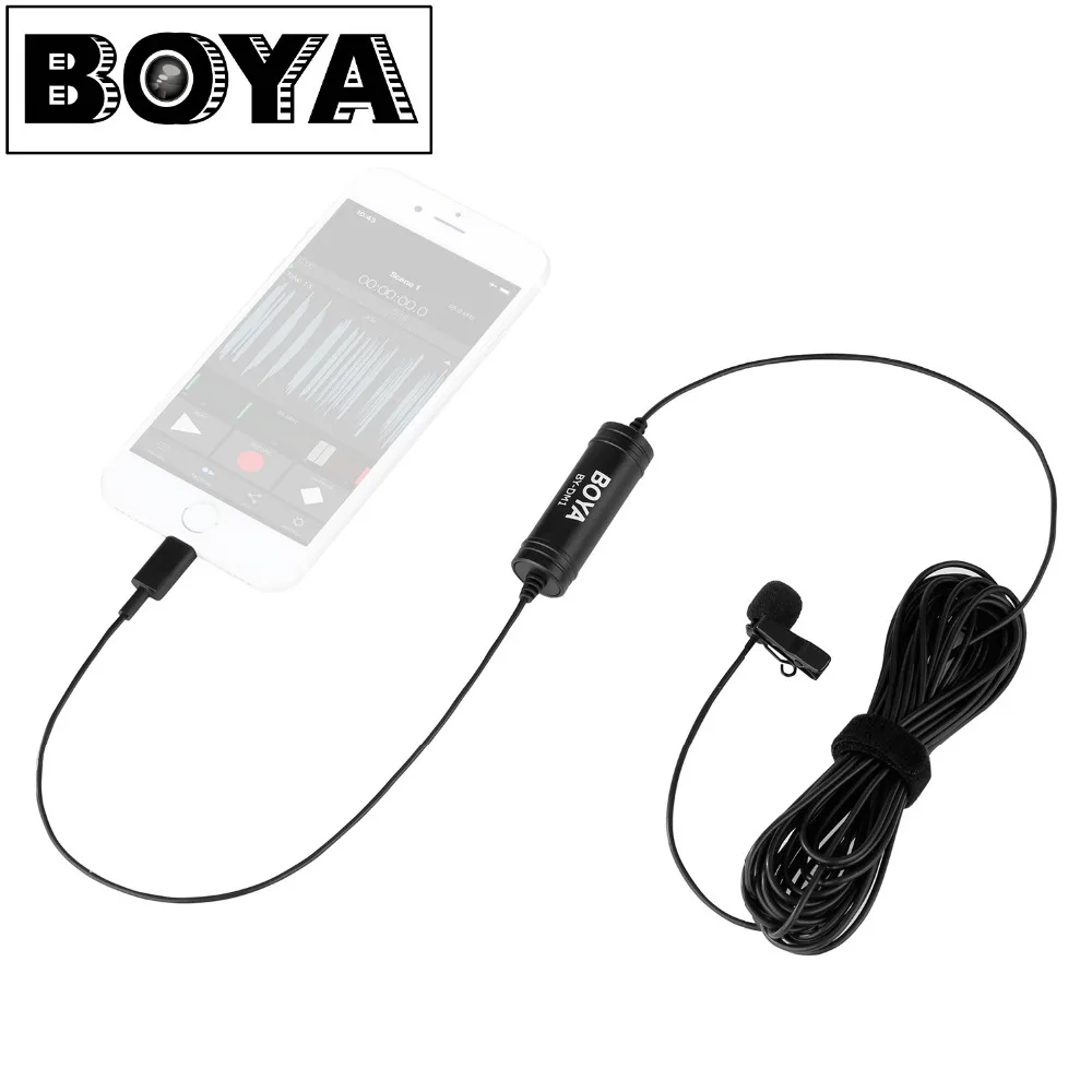 Newest BOYA BY-DM1 Lavalier Microphone Clip-on Mic with IOS Interface Plug for iPhone 8 7 Plus iPad Air iPod Touch Newest BOYA BY-DM1 Lavalier Microphone Clip-on Mic with IOS Interface Plug for iPhone 8 7 Plus iPad Air iPod Touch