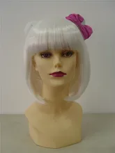 Fashional Synthetic Wigs Hello kitty Wig Style White Short BoBo Wigs 2014 High Quality Hot Products
