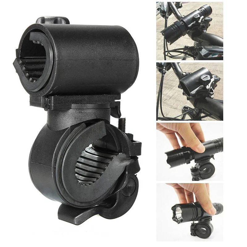 

360 Degree Rotate Portable Bike Bicycle LED Flashlight Torch Multi Function Antiskid Mount Clip Clamp Holder Bracket Stand