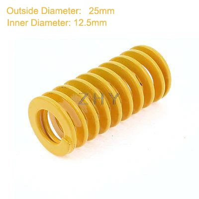 

TF 25mm OD 12.5mm ID 50mm 55mm 60mm 65mm 70mm Length Yellow Light Load 65Mn Metal Spiral Stamping Compression Mould Die Spring