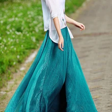 Женская шифоновая Ретро длинная Макси юбка винтажная