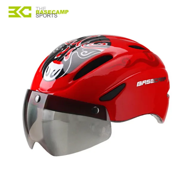 RED 02 Basecamp, велосипедный шлем в форме, велосипедный шлем для мужчин, для горной дороги, для женщин, MTB, ветрозащитные очки, велосипедный шлем, Casco Ciclismo - Цвет: RED 02