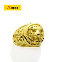 Hot Selling Gold color Nickle free Exquisite Engrave Lion head And Eagle Big Finger Jewelry Rings For Men And Women