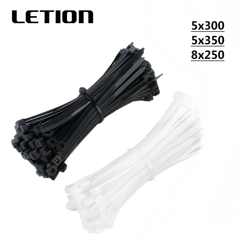 

250pcs Nylon Cable Ties 5x300 5x350 8x250 White Black Cable Wire Ties Self Locking Zip Ties