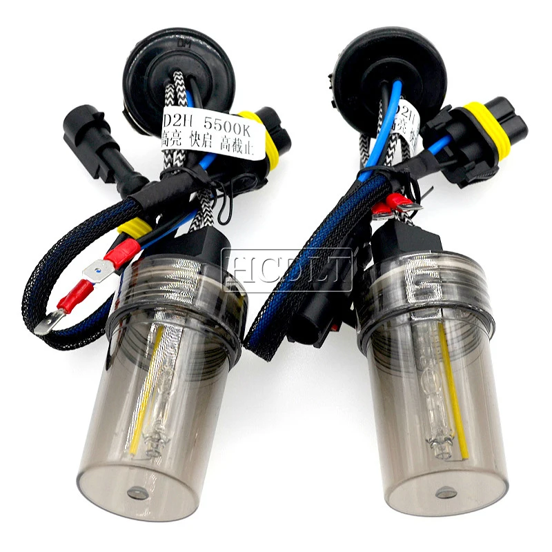 HCDLT 55W 5500K D2H Xenon HID Headlight Kit 12V Car Light Fast Start Ballast 55W Xenon H1 H3 H11 HB3 HB4 9012 H7 HID Bulb Kit (1)