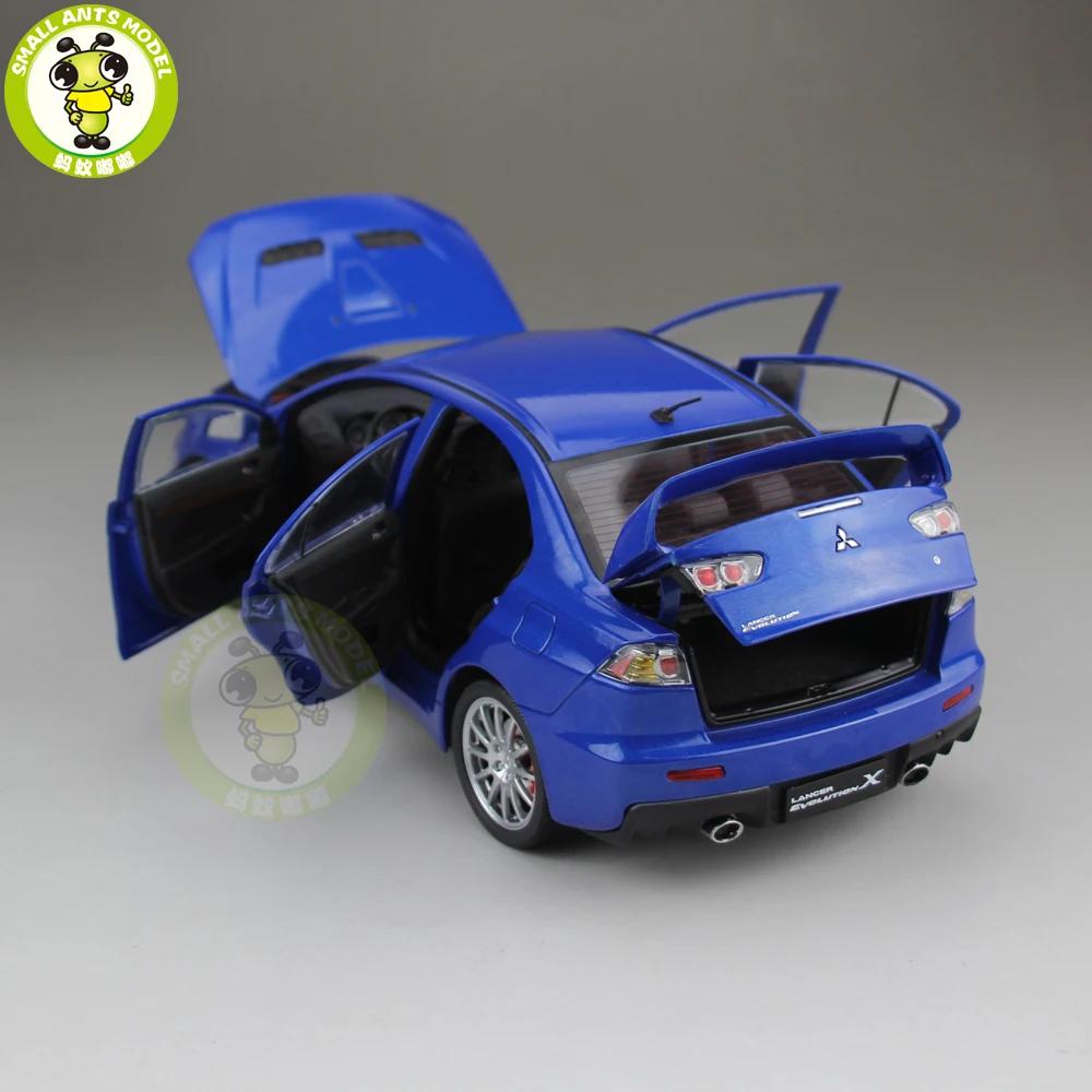 1/18 Mitsubishi Lancer EVO-X EVO X 10 левый руль литая металлическая модель автомобиля игрушка подарок для мальчика и девочки синий