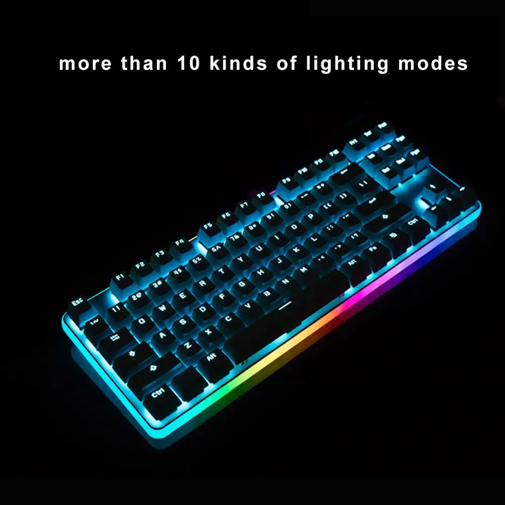 Механическая игровая клавиатура GANSS RGB 87 клавиш TKL Cherry MX коричневый 360 градусов