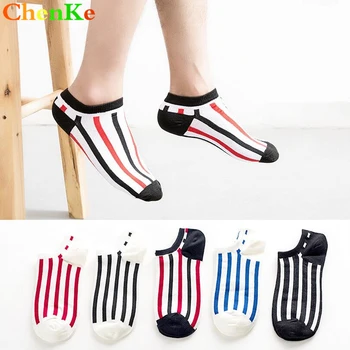 

ChenKe New Arrival men's socks invisible Stripe Socks 5 pairs Male Brief Man Sock Slippers Shallow Mouth National flag Socks
