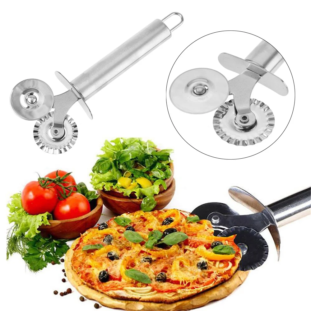1 PCS Pizza Wheels Cutter Kitchen Tools Crimper Slicer Wheel Knife