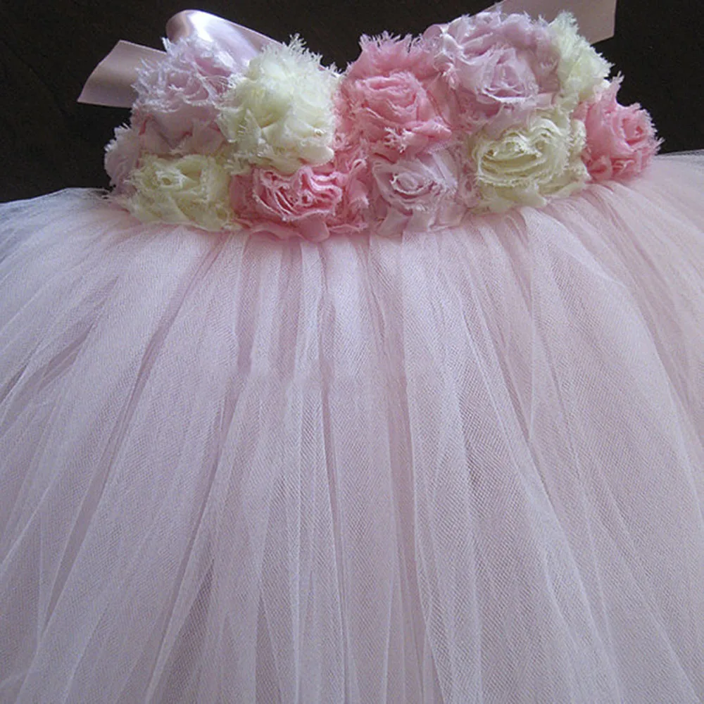 Princess Flower Girl Ball Gown Dress Kids Wedding Junior Bridesmaid Birthday Party Tutu Dress Pink Girl Knee Length Dress Robe (5)