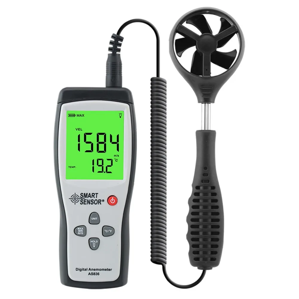 

Anemometer Portable Air Flow Meter Anemometer 45m/s Relative Air Temperatur Tester Air Wind Velocity Windmeter