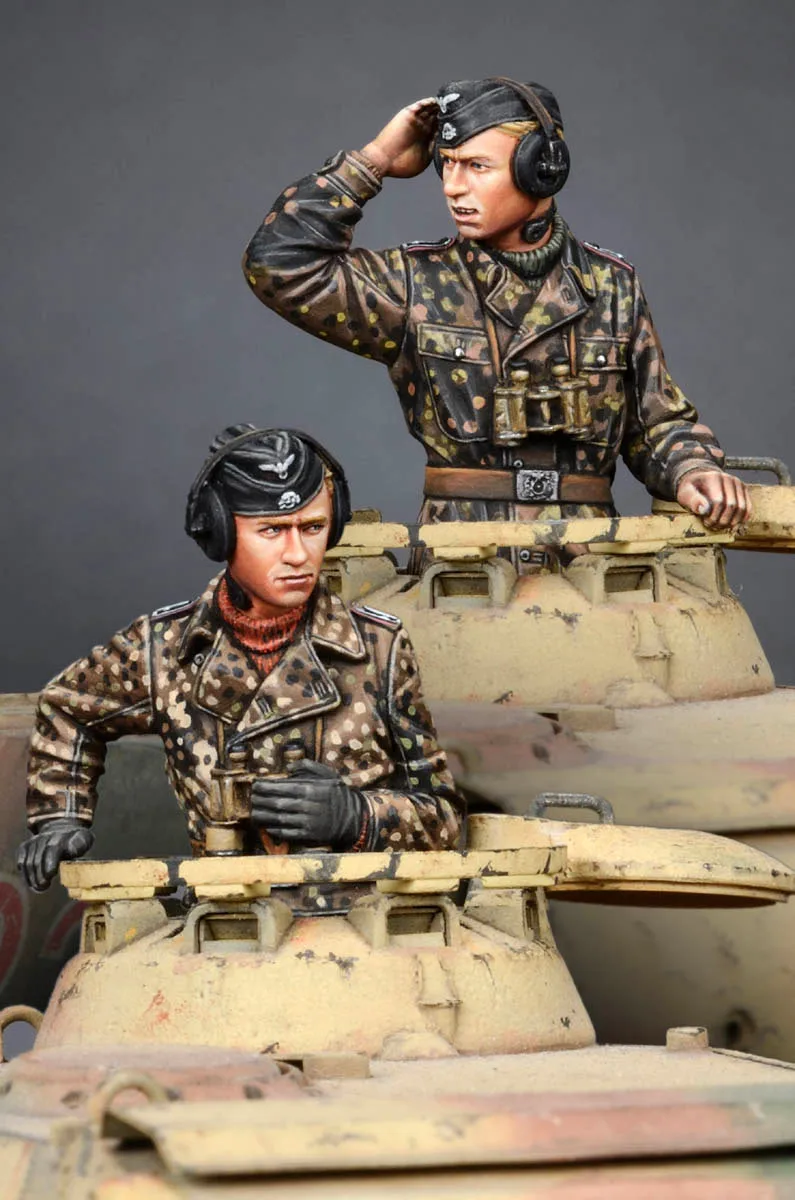 [Tuskmodel] 1 35 масштаб смолы комплект модели, фигурки WW2 WSS Panzer Commander Set