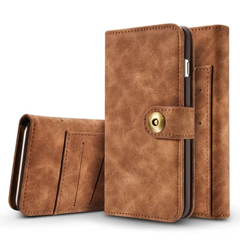 

Vintage Leather Case Wallet Cover For iPhone X XS 6 6S 7 8 Plus Card Slot Case For Samsung galaxy s8 for huawei Mate 9