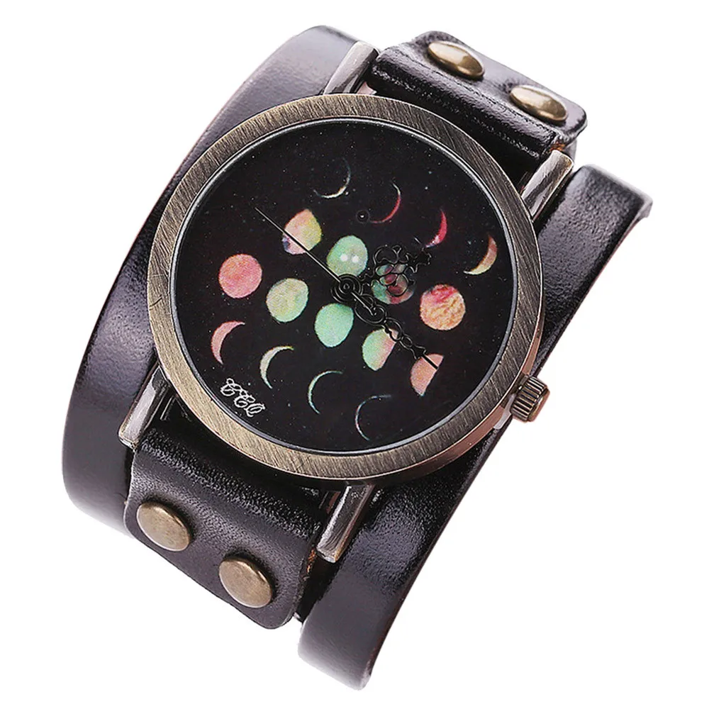 

CCQ Moon Eclipse Pattern Leisure Casual Analog Quartz Bracelet Watch