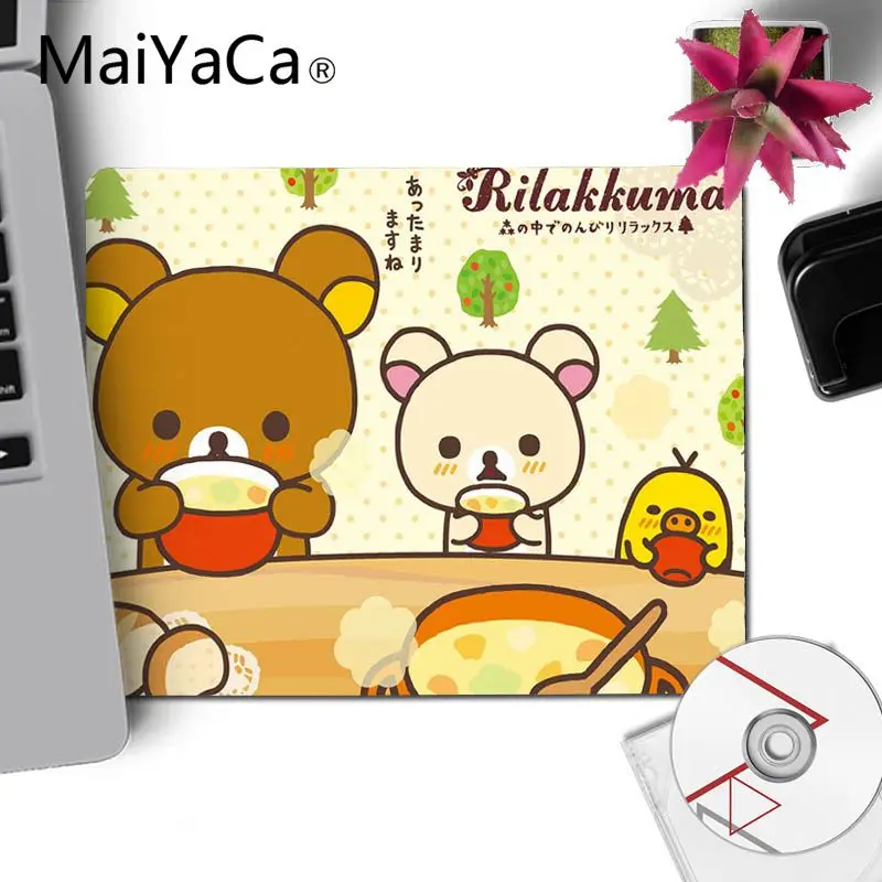 MaiYaCa милые rilakkuma едят продукты резиновая мышь прочный Настольный коврик для мыши большой коврик для мыши клавиатуры коврик