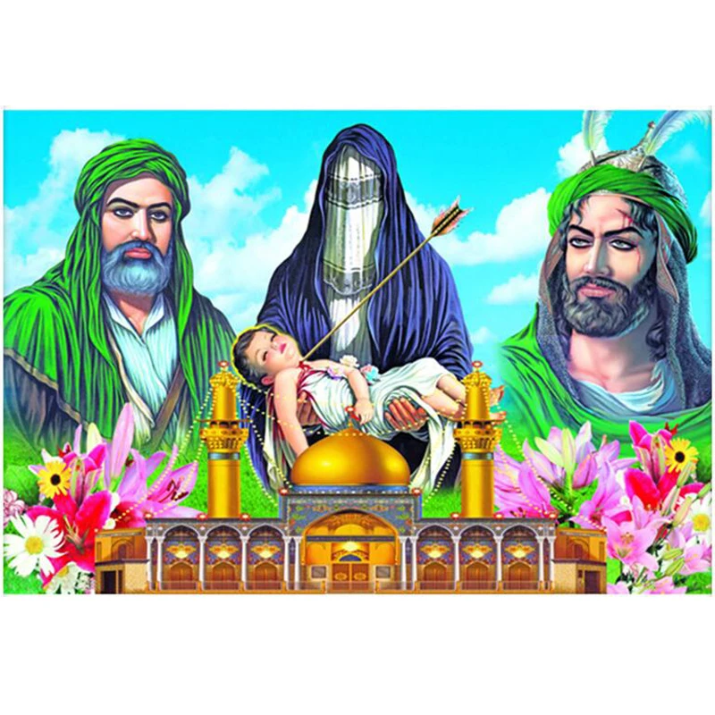 

5D Diy Diamond Painting Islam Muslim Allah Cross Stitch Mosaic Needleworks Full Square Diamond Embroidery Home Decor JS2509