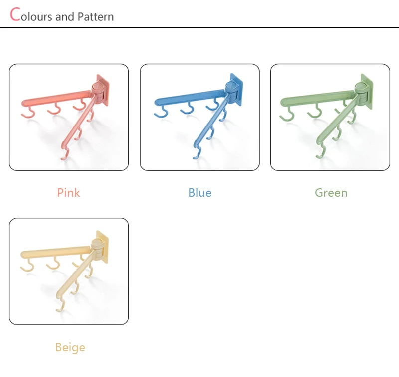 Яркие цвета многоцелевой вращающийся вискозный настенный пластиковый кухня ванна стена дверь крюк полотенце висячая стойка для хранения