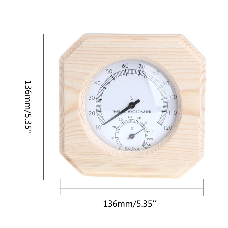 Деревянный термометр для сауны, гигрометр, гигротермограф, температурный инструмент#0616