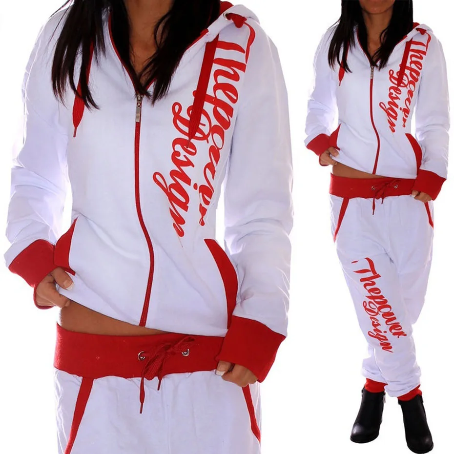 Zogaa 2018 Autumn 2 Piece Set Women Tracksuit Sportswear Casual White Gray Pink Sweat Pants Hooded Cropped Sweatshirt Hoodies Zogaa 2018 Autumn 2 Piece Set Women Tracksuit Sportswear Casual White Gray Pink Sweat Pants Hooded Cropped Sweatshirt Hoodies
