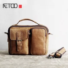 AETOO Handmade mad horse leather shoulder bag retro male leather diagonal men's bag leisure first layer of leather simple postma