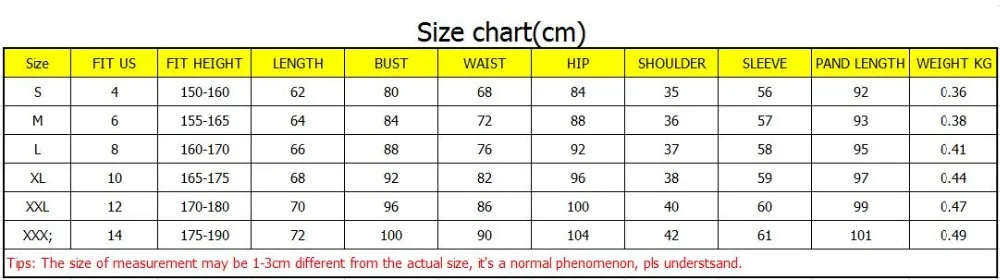 women swimsuit size chart