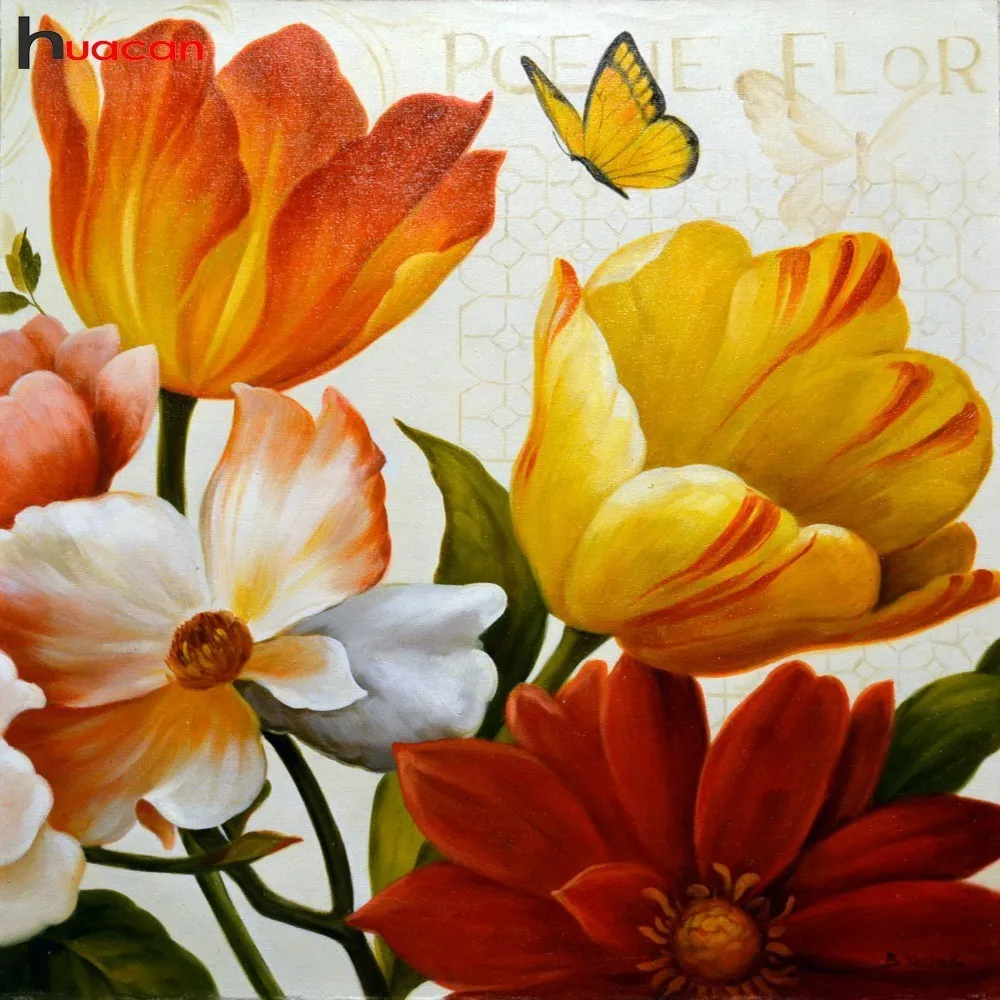 

Huacan Diamond Mosaic Sale Full Square Drill Flower DIY Diamond Painting Rhinestones Diamond Embroidery Handwork Gift