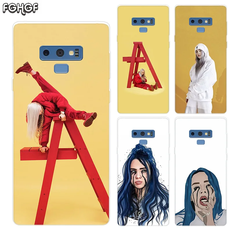 Прозрачный мягкий чехол с принтом для Samsung Galaxy Note 8 9 5 4 3 C5 C7 C8 C9 Fundas Cover Coque Billie Eilish