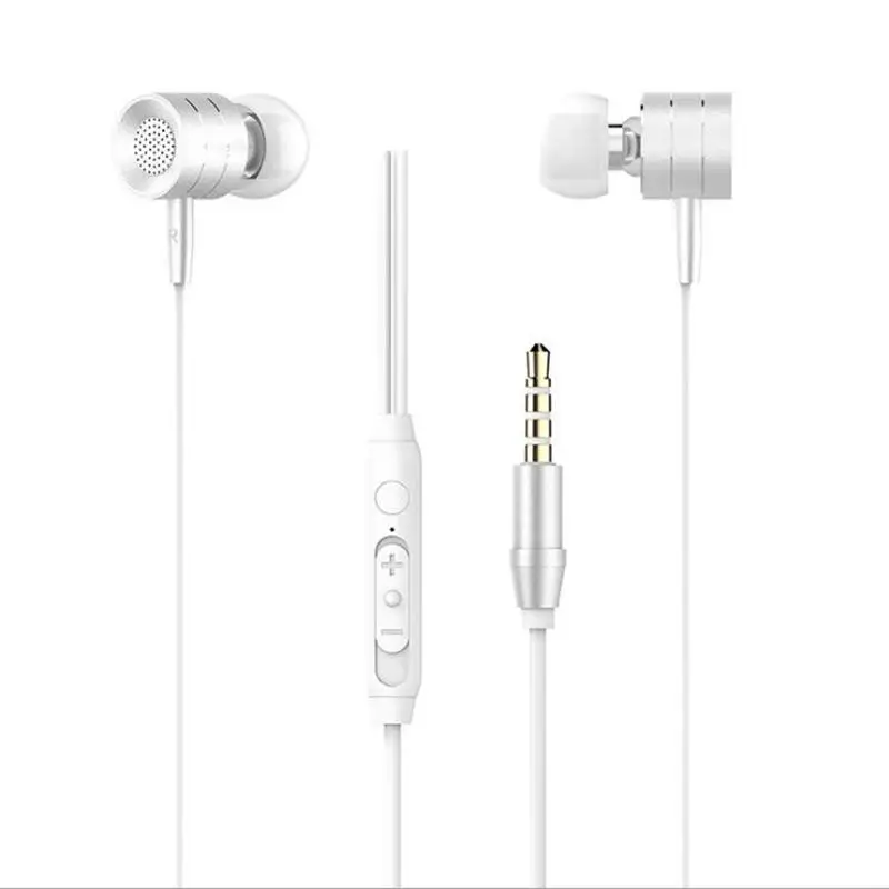 3 5mm Metal Earphone In ear Headset Stereo Earphones Earbuds With Microphone For iphone Xiaomi huawei oppo MP3 PC Headphone