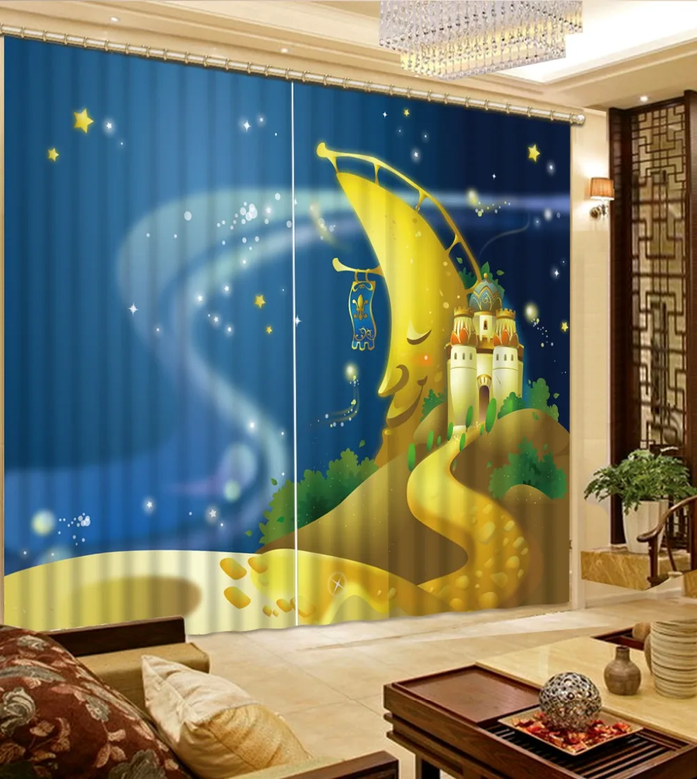 

2016 Photo Customize size Kids Room curtains Custom 3D cartoon Curtains for living room