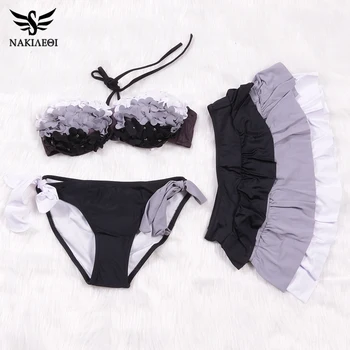 

NAKIAEOI 2019 Newest Sexy Bandeau Bikinis Women Swimsuit Push Up Swimwear Brazilian Bikini Set Beach Bathing Suit Swim Wear S~XL