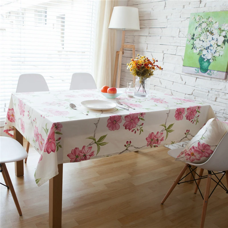 

1PC European Elegant Dustproof Table Cloth Multifunction Cotton Linen Tablecloth Dining Table Cover Protection For Home Kitchen