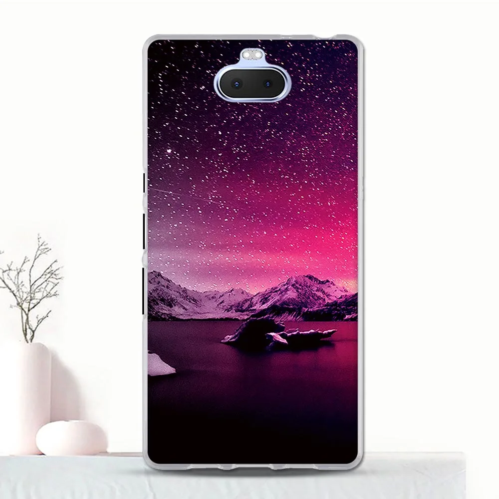 Мягкий силиконовый чехол для Sony Xperia 10 Plus защитный ТПУ 3D с принтом бампер