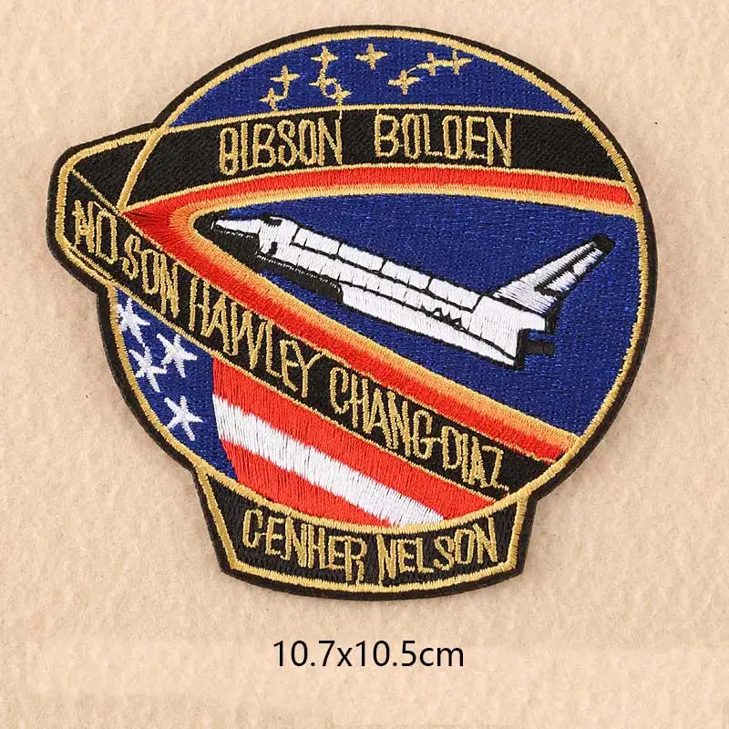 Aeronautics Space Astronaut Iron On Patches Clothing Embroidered Sew on Applique Logo Patch Stripe Badges For Clothes Bag
