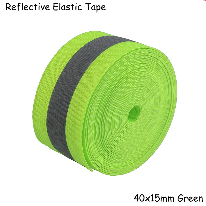 Buy Fluorescent Green Safety Silver Reflective Elastic