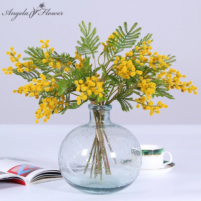 

Acacia fake flower artificial green plant acacia bean bunch DIY wedding Christmas garden home decor acacia bean plastic grass