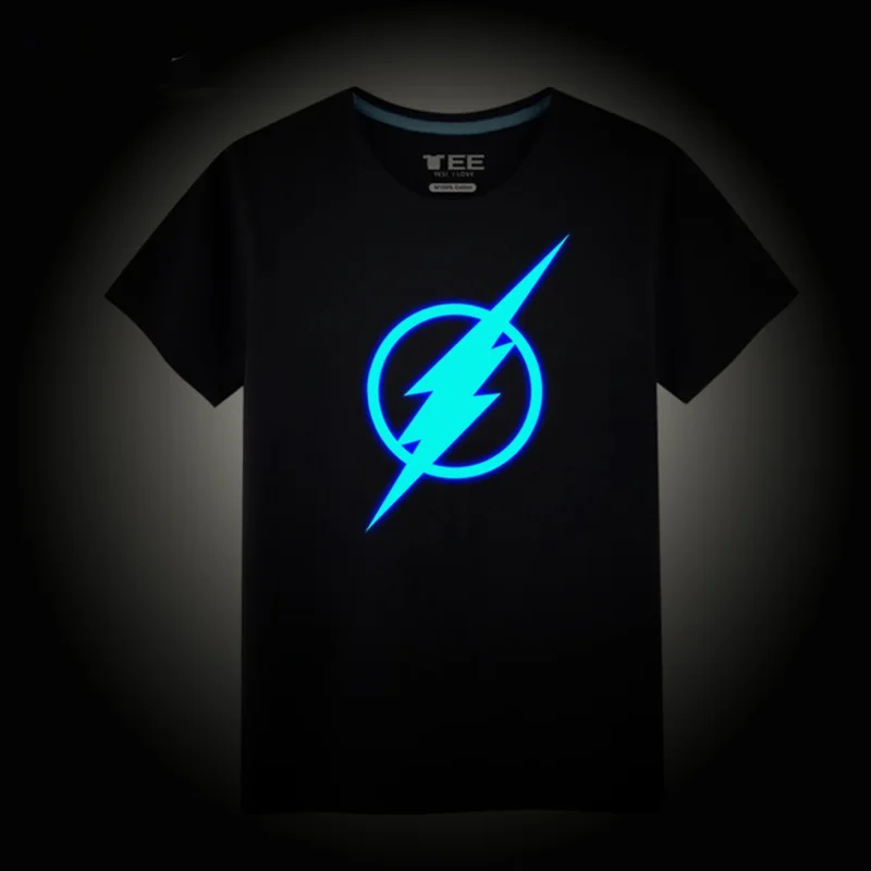 

CIP 100%Cotton The Big Bang Theory The Flash Children Hip Hop Clothing Kids Boy Children Tshirt for Girls Glow in the Dark Shir