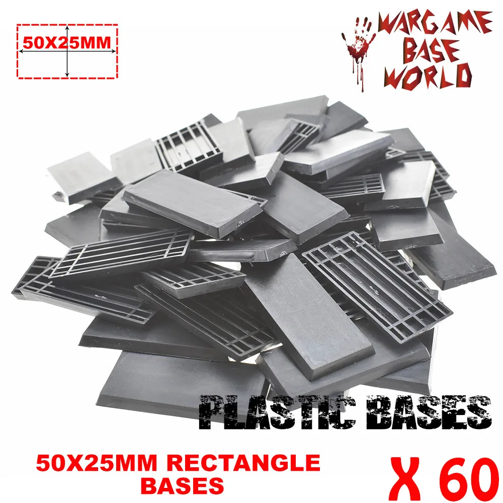 

Wargames and table games Rectangular Bases Lot of-60- 50x25mm base for table games