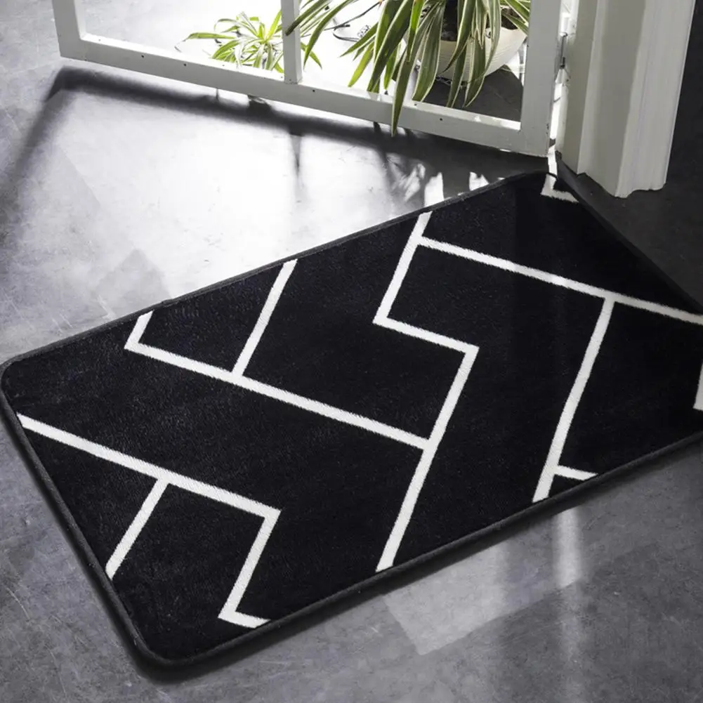 

TPFOCUS Solid Rugs Simple Black White Color Carpet Thicker Geometric Pattern Soft Non-slip Carpet Mat for Tea Table 40*60cm